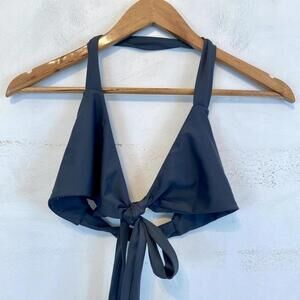 CITRINE Bali grey front tie bikini top sz M